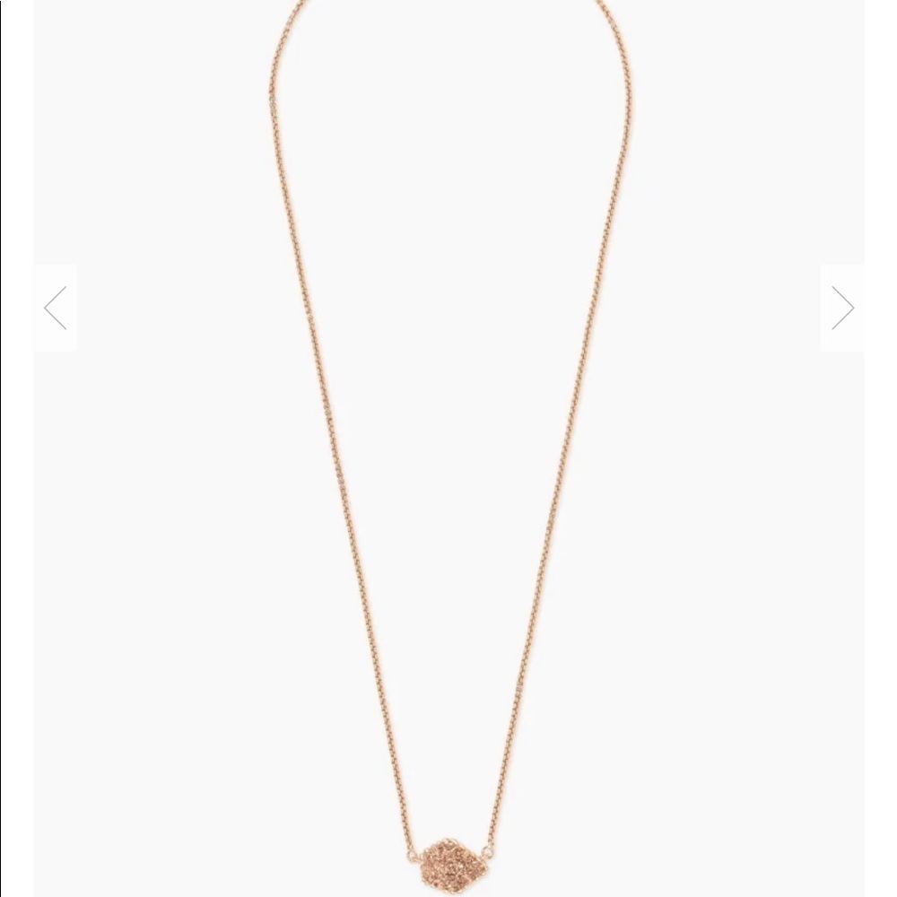 NWT KENDRA SCOTT Tess Rose Gold Chain Rose Gold Druzy Necklace - Picture 2 of 10
